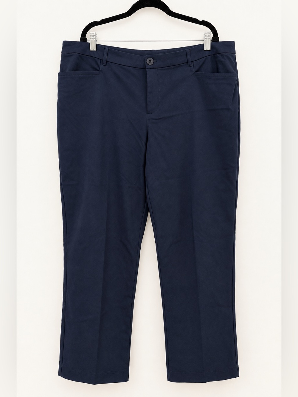 CJ Banks 20W Navy Blue Straight Leg Stretch Career Dress Pants